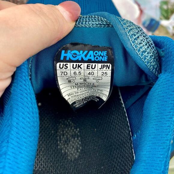 HOKA Mach 4 Mesh in Blue Coral Black Combo Size 7D. - Picture 9 of 14